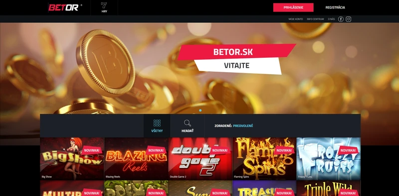Prehľad oficiálnej webovej stránky Betor