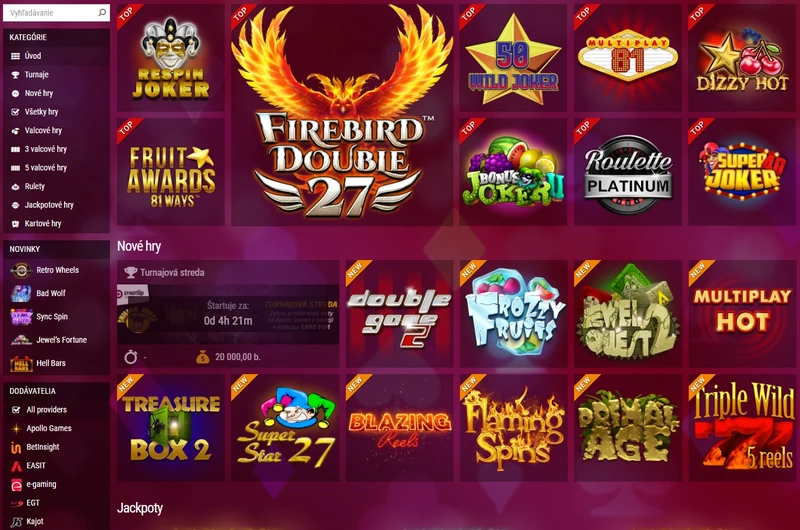 Rozmanitosť hier v Synottip Casino