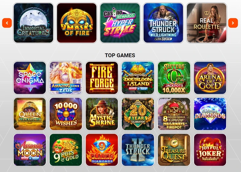 Rozmanitost her v Zodiac Casino