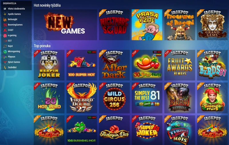 Rozmanitosť hier v Tipos Casino