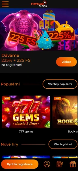 Fortune Clock Casino mobilná verzia
