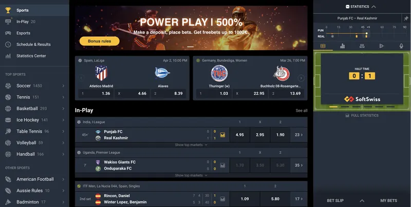 Stávky na športy v Power Casino