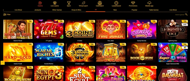 Rozmanitosť hier v Spinamba Casino