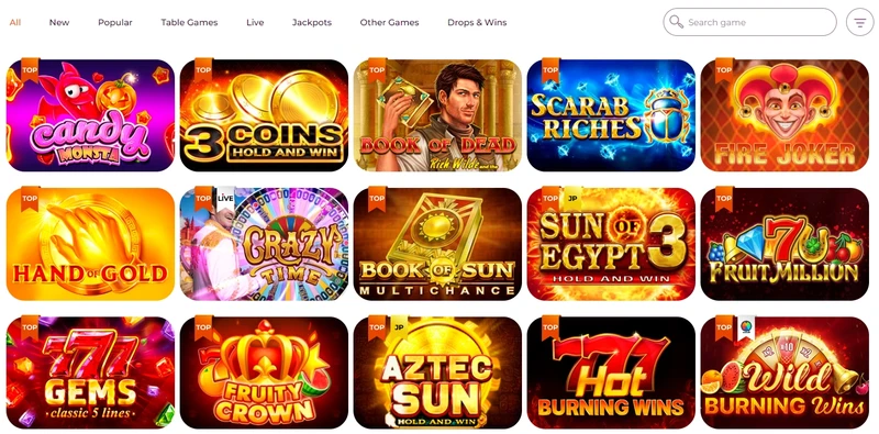 Rozmanitosť hier v AllRight Casino