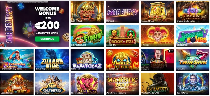 Igralni avtomati in druge igre na Billion Casino