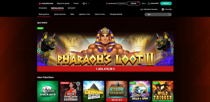 Uradna spletna stran igralnice PokerStars Casino