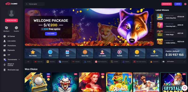 Uradna spletna stran spletnega kazinoja Woocasino