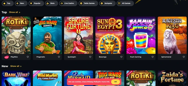 Igralni avtomati in druge igre na Boomerang Casino