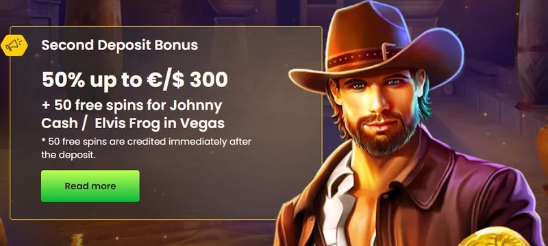 Bizzo Casino - Bonus za drugi depozit do €300 in 50 brezplačnih vrtljajev