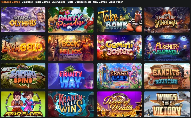 Igralni avtomati in druge igre v MyBookie Casino