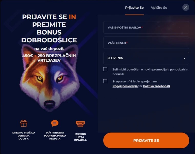Postopek registracije igralnice in preverjanja računa Nine Casino