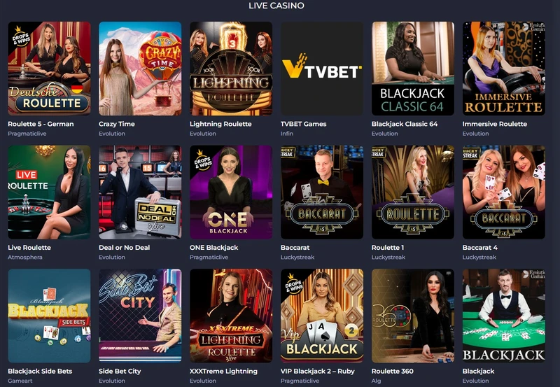 Živé kasíno v Rolling slots Casino