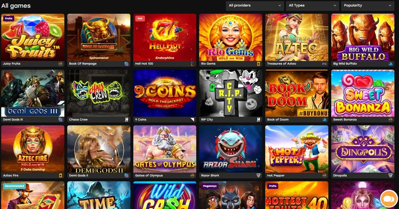 Hazardní hry v Fairspin Casino