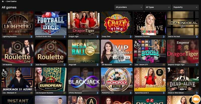 Živé casino v Fairspin