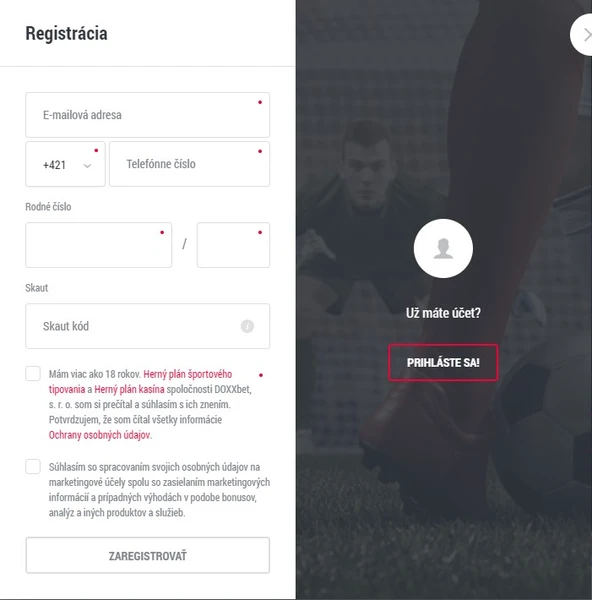 Registrácia, prihlasenie a platobné metódy