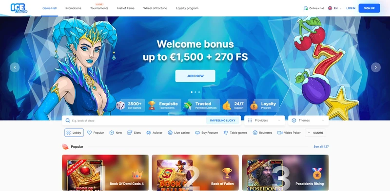 Oficiálna stránka Ice Casino