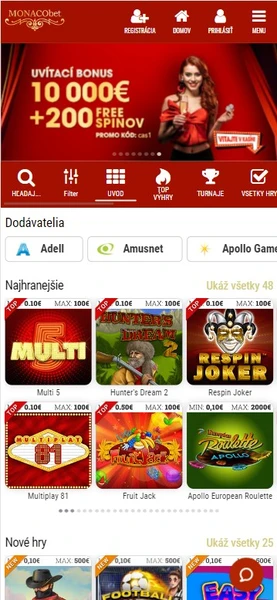 Monaco Casino Aplikácia