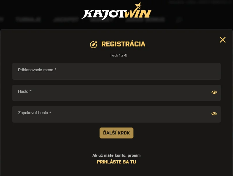 kajot win registracia 