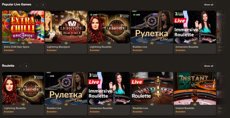 Živé casino - SOL casino
