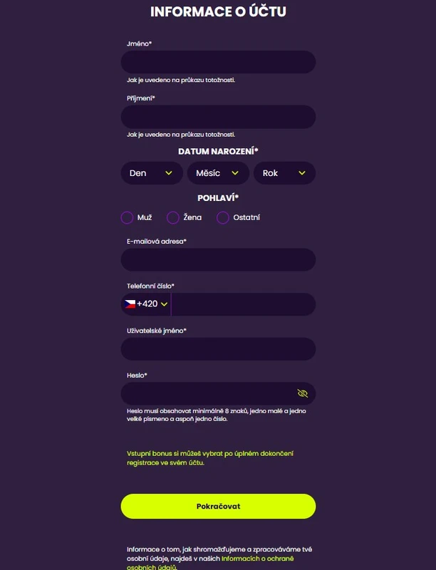Registrace a přihlášení do Kingsbet Casino