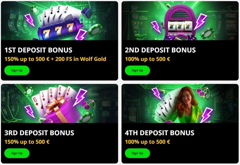 Bonusy pro Slot7 Casino - 150% až do 500 eur a 200 FS